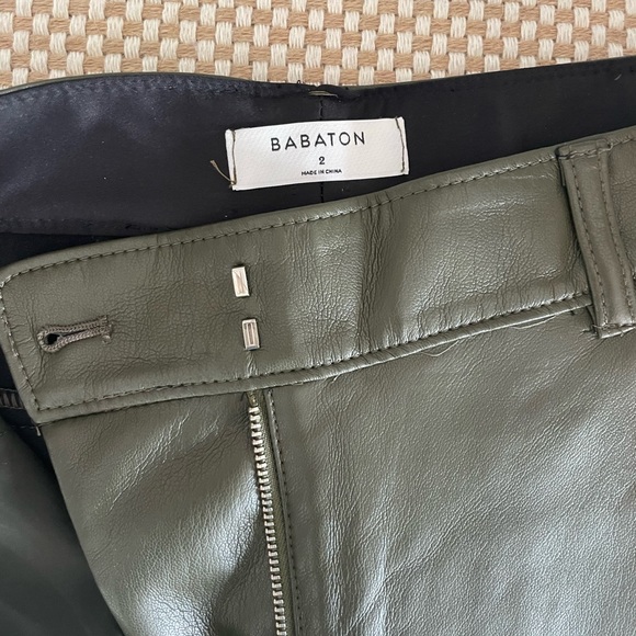 Babaton green faux leather trousers - Picture 3 of 3